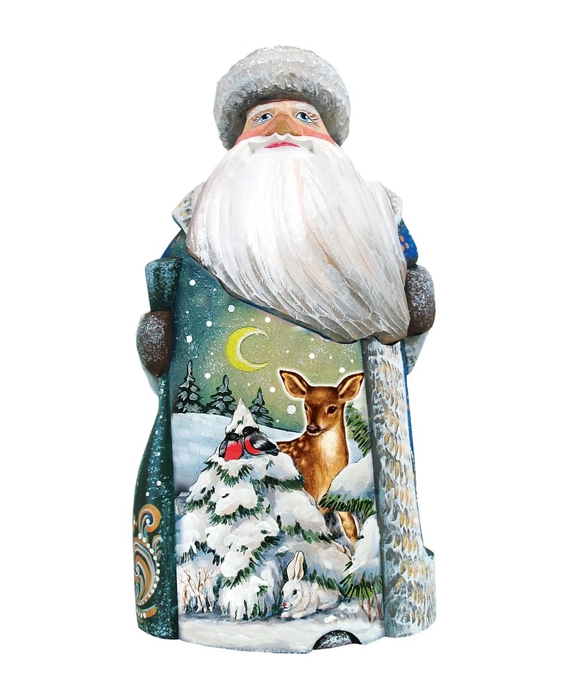 G.DeBrekht Woodcarved Hand Painted Santa Peaceful Fawn Figurine