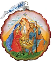 G.DeBrekht Miracle Nativity Flower Glass Ornament