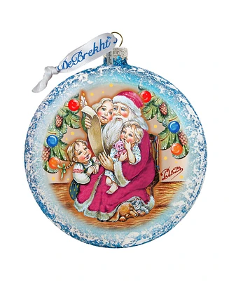 G.DeBrekht Santa List Circle Glass Ornament