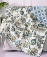 Levtex Palladium Jacobean Floral Reversible Quilted Throw, 50" x 60"