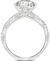 Charles & Colvard Moissanite Twist Engagement Ring (2-1/3 ct. t.w. Dew) 14k White Gold