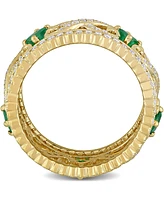 Emerald (3/8 ct. t.w.) & Diamond (7/8 ct. t.w.) Filigree Openwork Ring in 14k Gold