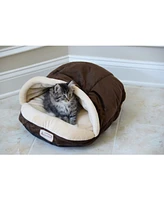 Armarkat Slipper Shape Cat Bed for Indoor Cats & Dogs, Mocha/Beige - Waterproof and Skid-Free Base