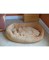 Armarkat Bolstered Pet Bed and Mat, ultra-soft Dog Bed, Brown, Large