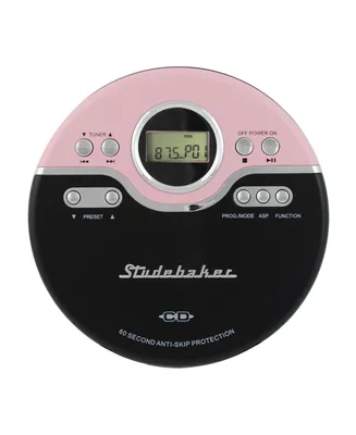 Studebaker SB3703PB Joggable Personal Cd Player with Fm Pll Radio - Pink
