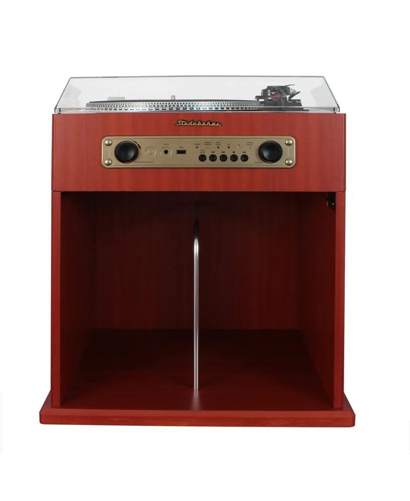 Studebaker SB6059 Stereo Turntable with Bluetooth Receiver and Record Storage Compartment