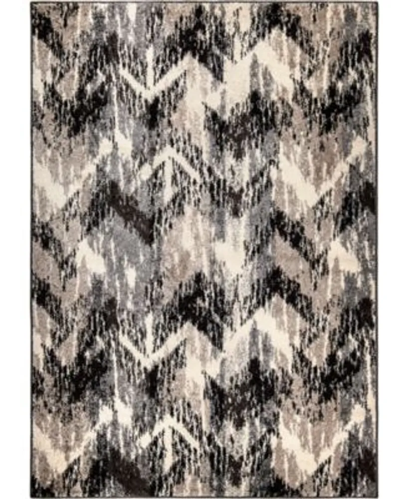 Closeout Edgewater Living Chatel Distressed Chevron Gray Rug