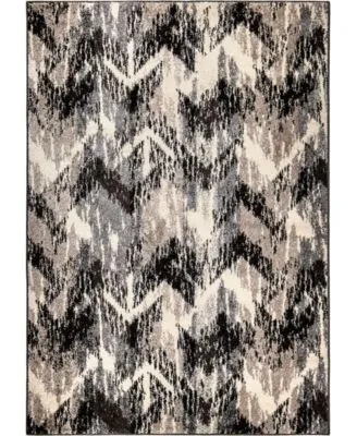 Closeout Edgewater Living Chatel Distressed Chevron Gray Rug