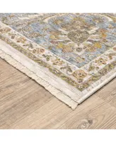 Jhb Designs Kumar Kum08 Ivory and Blue 2' x 3' Area Rug