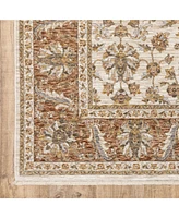 Jhb Designs Kumar Kum08 Rust and Ivory 2'3" x 7'6" Runner Rug