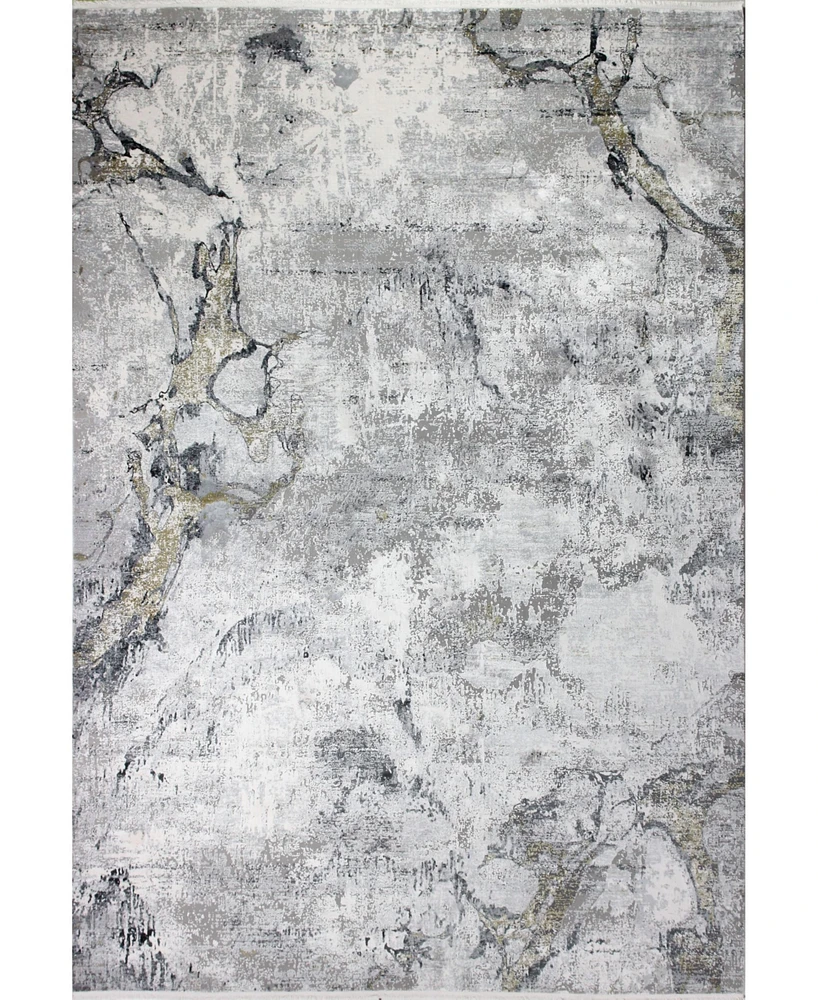 Bashian Charm Cha-01 Gray, Gold 5' x 8' Area Rug