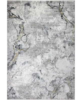 Bashian Charm Cha-01 Gray, Gold 5' x 8' Area Rug