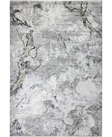 Bashian Charm Cha-01 Gray, Gold 5' x 8' Area Rug