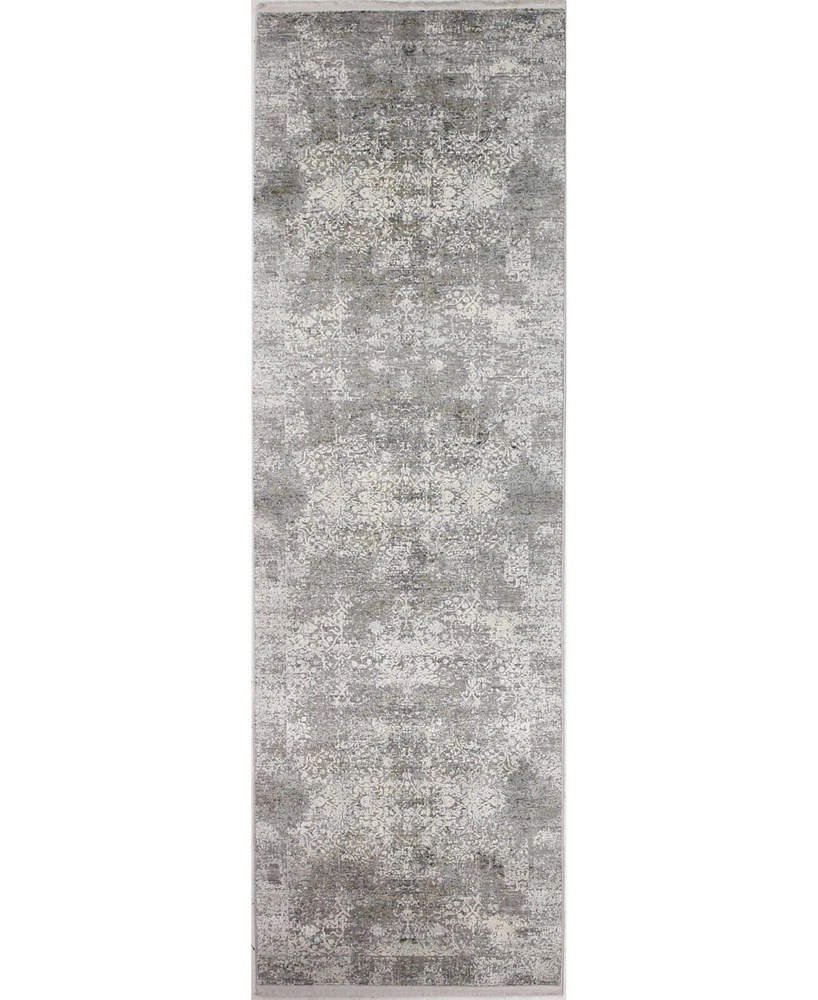 Bashian Charm Cha-08 Gray 2'6" x 8' Runner Rug