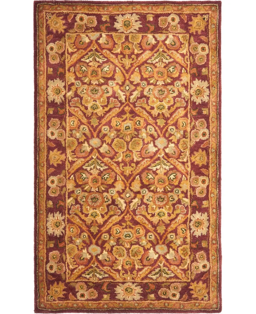 Safavieh Antiquity At51 Wine and Gold 2' x 3' Area Rug