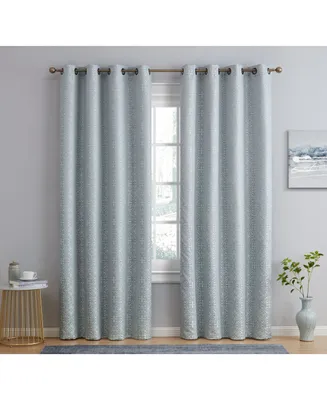 Hlc.me Mia Moroccan Tile 100% Complete Blackout Heavy Thermal Insulated Heat/Cold/Uv Absorbing Grommet Curtain Drapery Panels for Bedroom & Living Roo