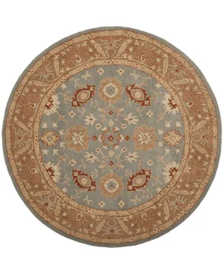 Safavieh Antiquity At61 Blue and Beige 6' x 6' Round Area Rug