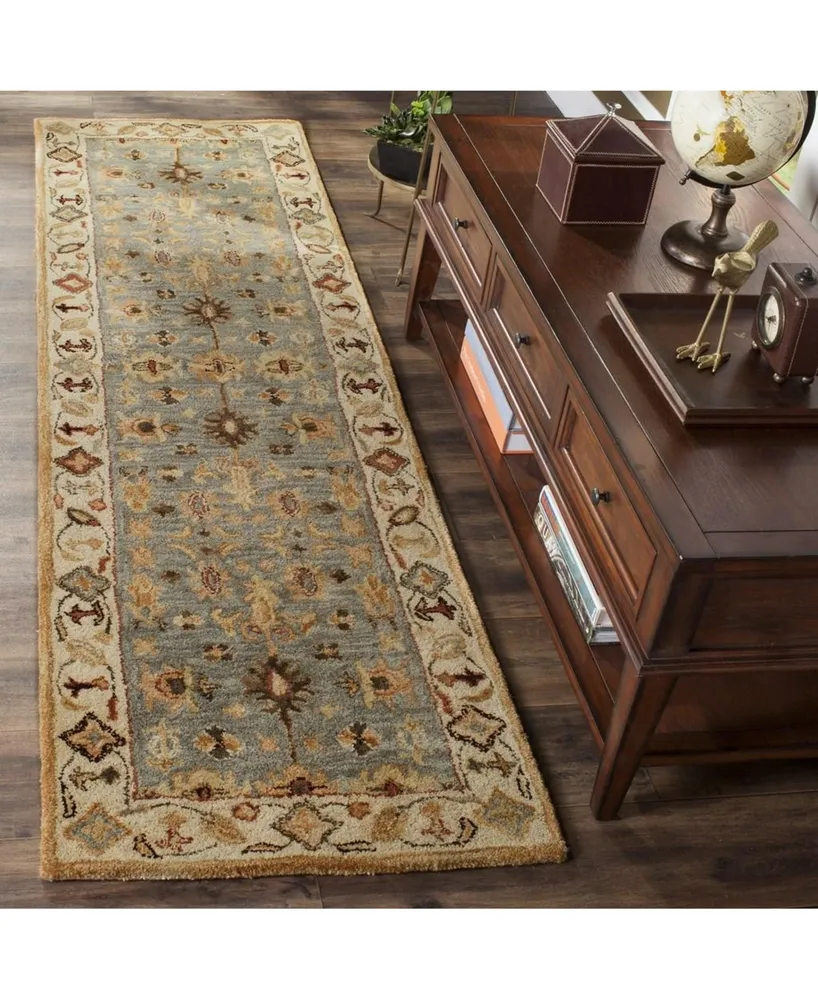 Safavieh Antiquity At847 Blue and Ivory 2'3" x 8' Runner Area Rug