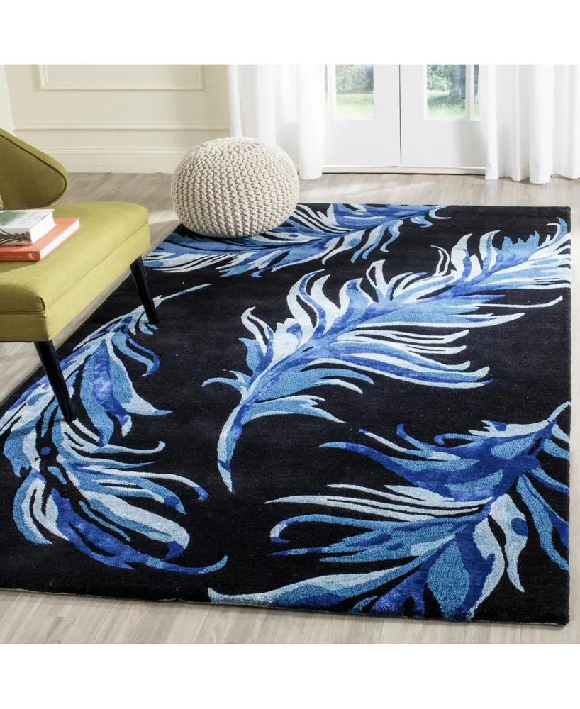Safavieh Allure 121 Feather Black and Blue 4' x 6' Area Rug