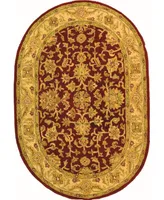 Safavieh Antiquity At312 Red and Gold 7'6" x 9'6" Oval Area Rug