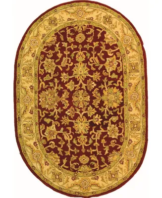 Safavieh Antiquity At312 Red and Gold 4'6" x 6'6" Oval Area Rug