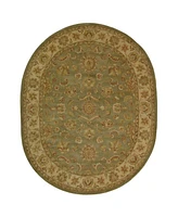 Safavieh Antiquity At313 Green and Gold 7'6" x 9'6" Oval Area Rug