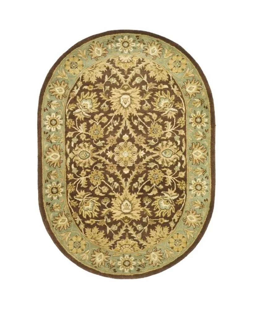 Safavieh Antiquity At249 Chocolate 4'6" x 6'6" Oval Area Rug