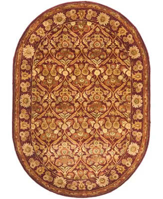 Safavieh Antiquity At51 Wine and Gold 4'6" x 6'6" Oval Area Rug