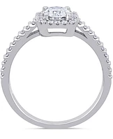 Diamond Oval Center Halo Engagement Ring (1 ct. t.w.) 14k White Gold