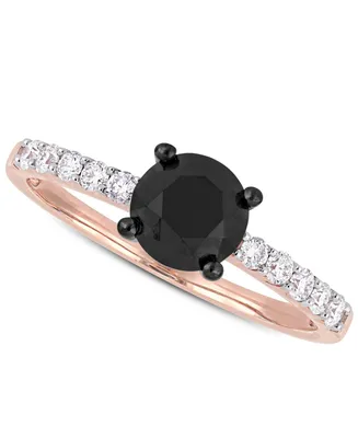 Diamond Black & White Engagement Ring (1-1/4 ct. t.w.) 14K Yellow, or Rose Gold