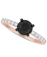 Diamond Black & White Engagement Ring (1-1/4 ct. t.w.) 14K Yellow, or Rose Gold