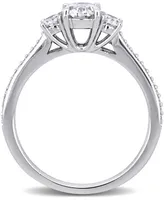 Diamond Oval Three Stone Engagement Ring (1-1/10 ct. t.w.) 14k White Gold
