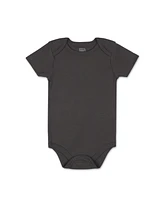 The Peanutshell Baby Boys Short Sleeve Bodysuit Set, 5 Pack, Safari, Black, White, Sage, Stars