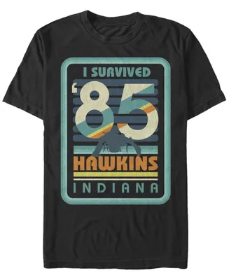 Fifth Sun Men's Stranger Things I Survived Hawkins Indiana Short Sleeve T-Shirt