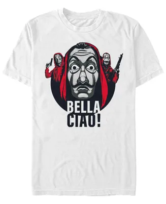 Fifth Sun Men's La Casa De Papel Bella Ciao Masked Trio Short Sleeve T-Shirt