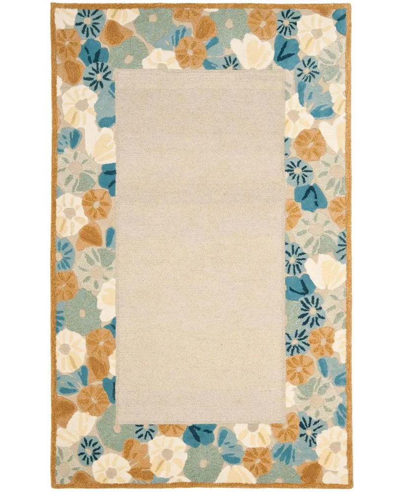 Martha Stewart Collection Poppy Border MSR3629B Multi 4' x 6' Area Rug