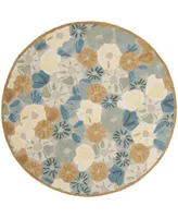 Martha Stewart Collection Poppy Field MSR3625C Multi 6' x 6' Round Area Rug