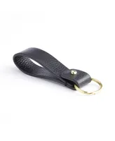 Royce New York Leather Loop Key Fob with Gold Hardware