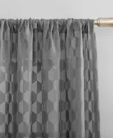 Verge 52" x 96" Geometric Clipped Jacquard Curtain Panel