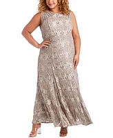 R & M Richards Plus Sequin Lace Gown