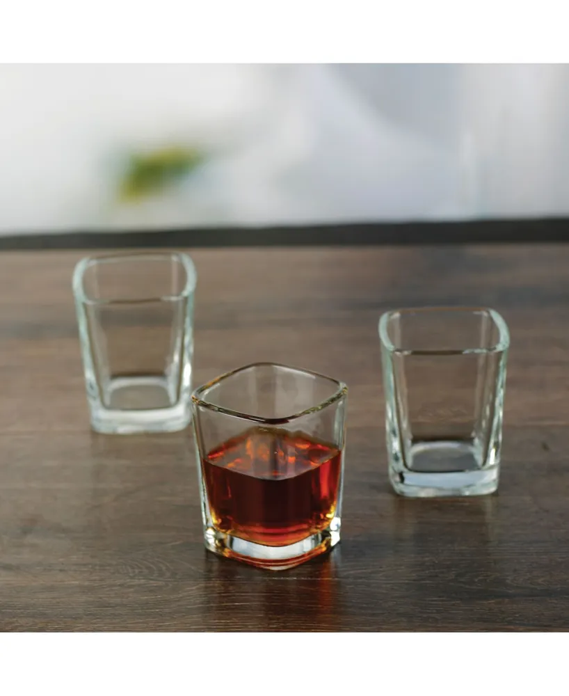 Circle Glass Square Shot Glasses, Set of 6