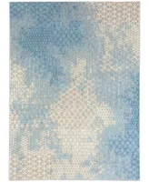 Karastan Elements Mesmerize Aqua 5'3" x 7'10" Area Rug