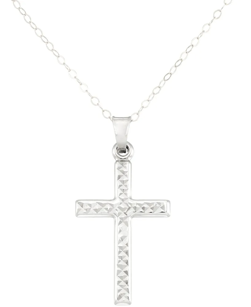 Textured Cross 18" Pendant Necklace