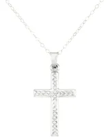 Textured Cross 18" Pendant Necklace