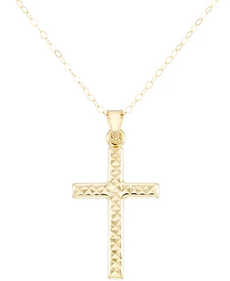 Textured Cross 18" Pendant Necklace