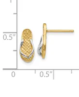 Flip Flop Earrings in 14K Gold and Rhodium Plating