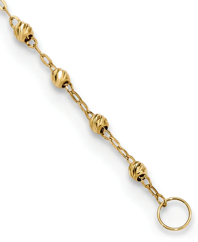 Cross Rosary Lariat Necklace in 14k Gold, 17" + 3" extender