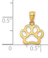 Paw Print Openwork Charm Pendant in 14k Yellow Gold