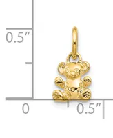 Teddy Bear Charm Pendant in 14k Yellow Gold