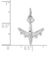 Airplane Charm Pendant in 14k White Gold